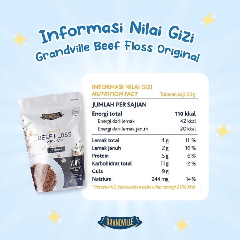 

100% Original Grandville Abon Sapi Ayam Ikan Fish Floss Original Spicy 100G Mpasi Bayi Crunchy Beef Chicken Abon Grand Ville Anak Anak Dewasa