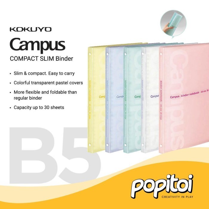 

Kokuyo Campus Compact Slim B5 Loose Leaf Ring Binder Notebook