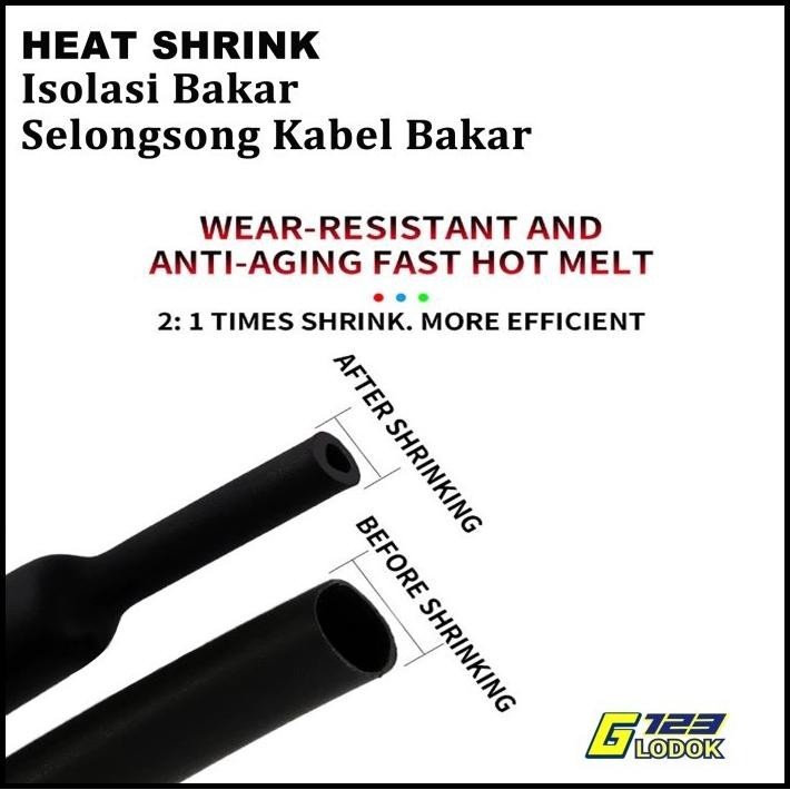 TERMURAH SELONGSONG KABEL BAKAR ISOLASI SELANG SAMBUNG HEAT SHRINK TUBE BESAR 