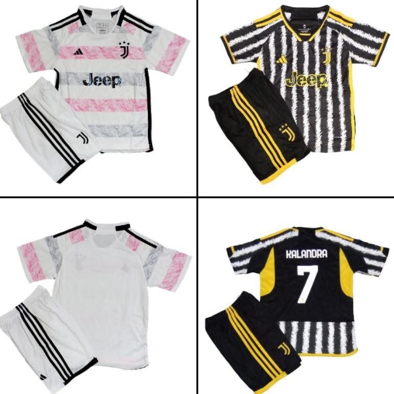 (Cod) Setelan Kaos Jersey Bola Jventus Anak Import || Baju Setelan Bola Sepak Bola Kids Set Juve Hom
