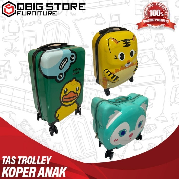 Tas Trolley Koper Anak Unisex Roda 4