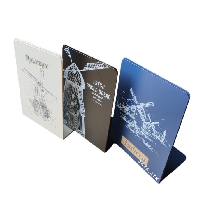 

Book End Bookend Pembatas Buku Besi Penyangga Buku Book Stand Lucu