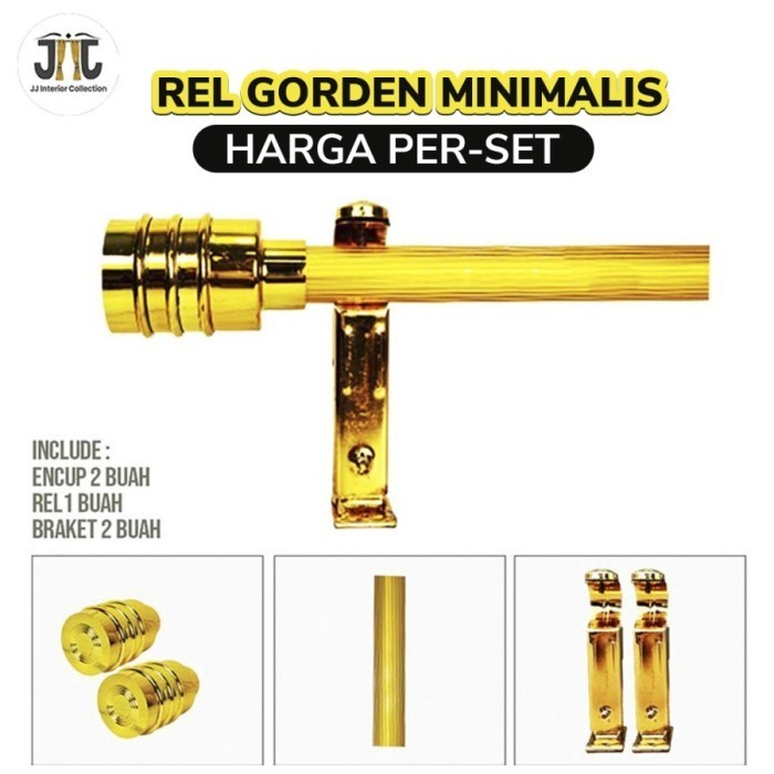 Rel Gorden Minimalis Full Set Batang Penyangga Besi Gorden