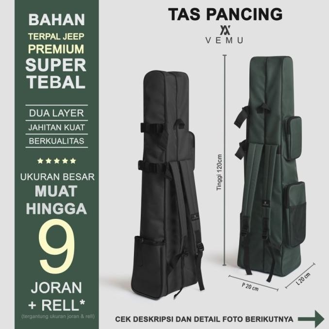 TAS PANCING BAHAN TEBAL DAN PREMIUM BAHAN KANVAS TERPAL JEEP 120cm