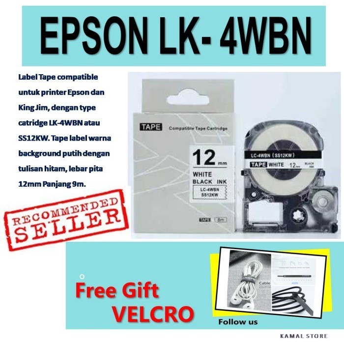 

Lk-4Wbn Labelworks Compatible Untuk Epson Dan Kingjim