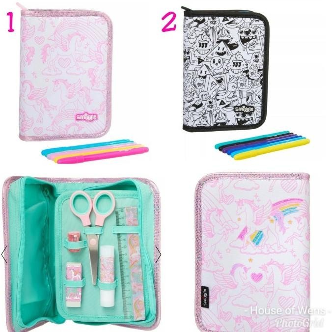 

New Smiggle Diy Lets Go Triple Pocket Pencil Case Kit - Tempat Pensil Set Berkualitas