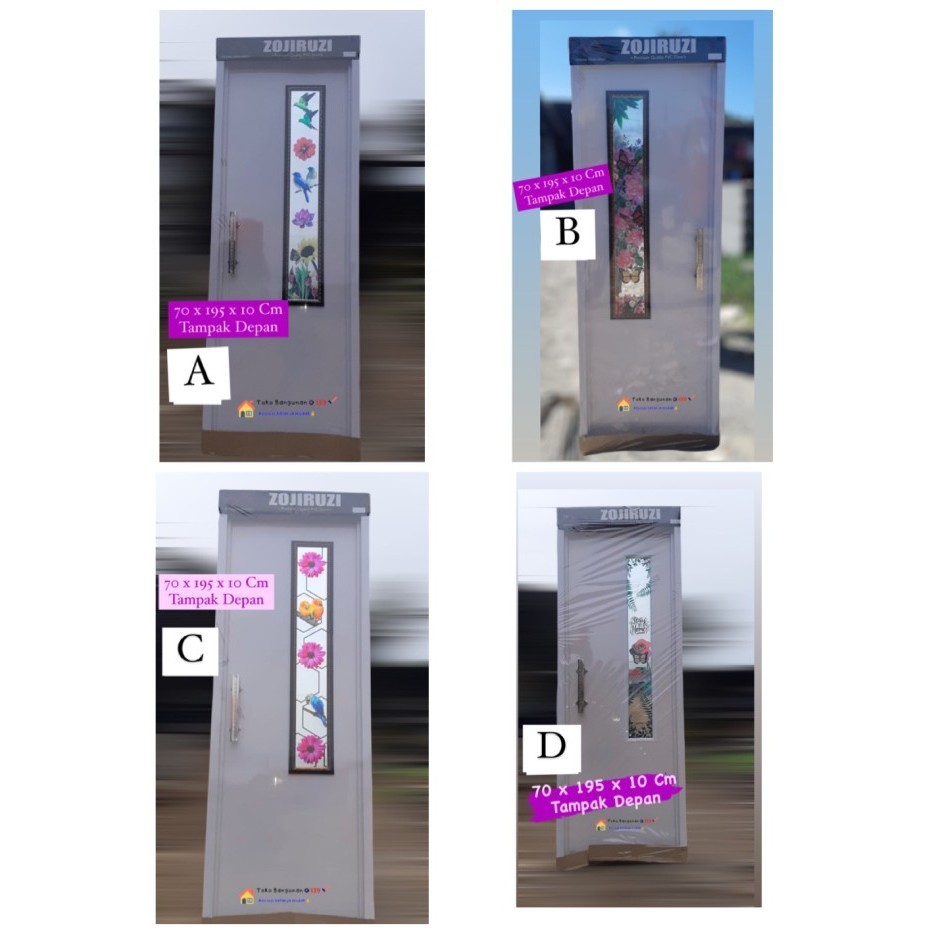 PINTU PVC KAMAR MANDI PUTIH MOTIF