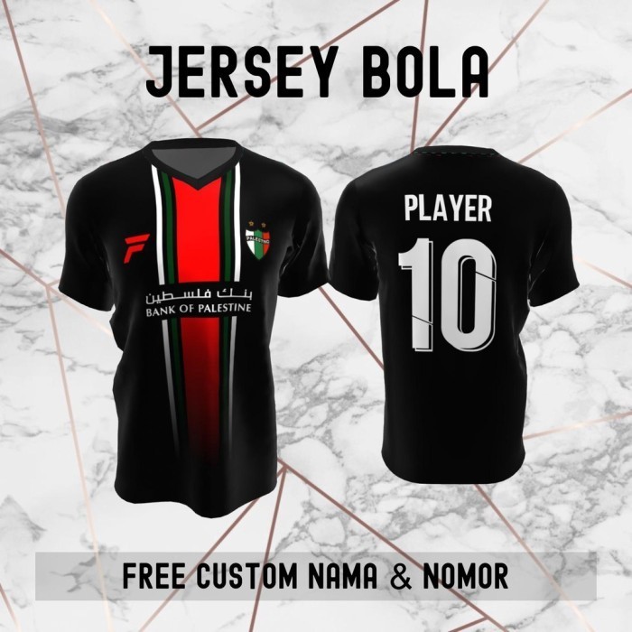 Jersey Palestina Timnas Negara Bola Baju Kaos Custom Nama Dan Nomor