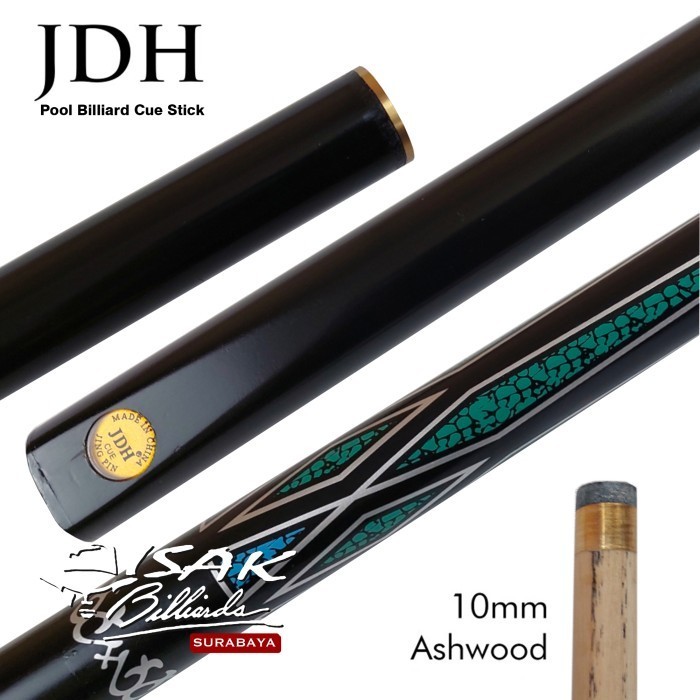 Stik Sambung AshWood 10 mm- Stik Billiard Bola Kecil/Snooker - Green