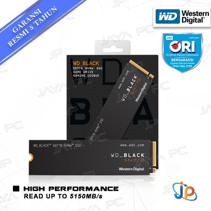 WD BLACK SSD SN770 M.2 PCIE GEN4 NVME 2280 1TB - WD M2 1TB ORIGINAL BEST QUALITY