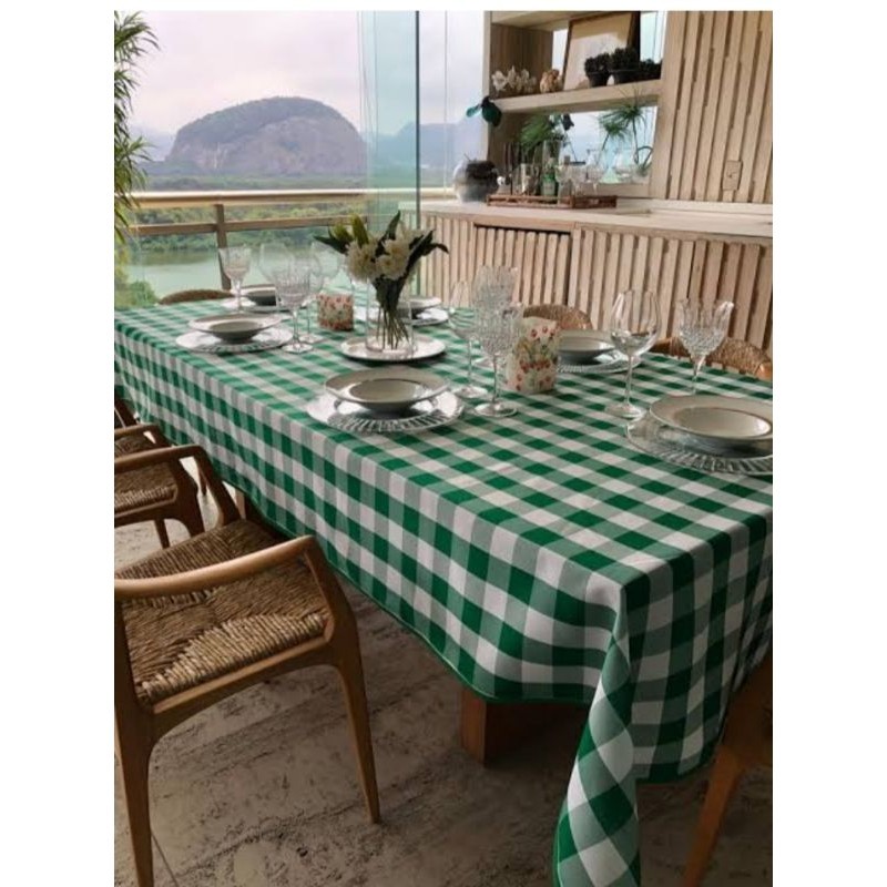 taplak meja makan jumbo motif kotak besar 200cm sampai 300 cm
