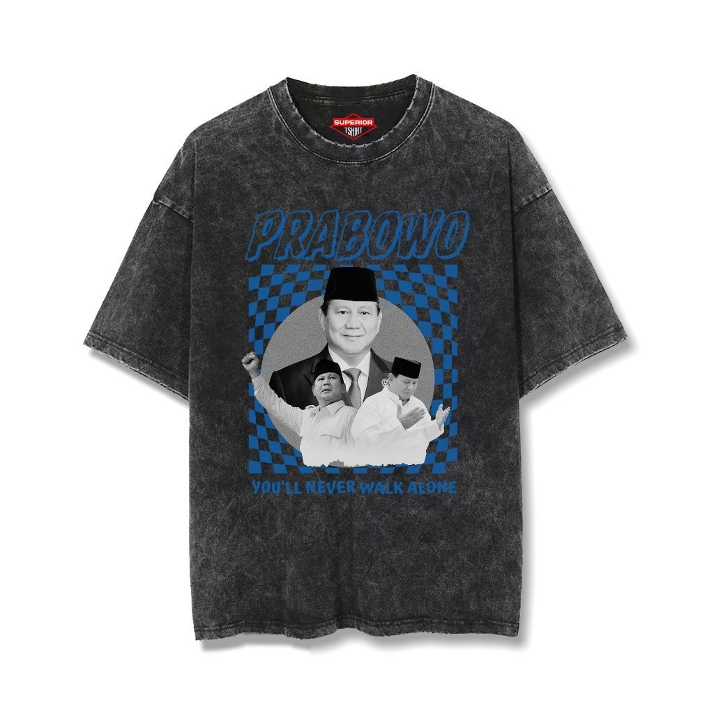 KAOS PRABOWO GIBRAN oversize slimfit wash tshirt KAOS PRESIDEN 02