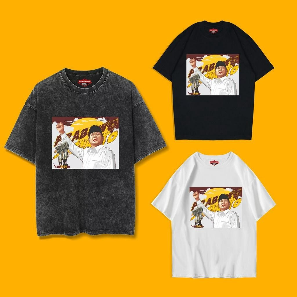 KAOS PRABOWO SUBIANTO OVERSIZE WASH / KAOS WASH SLIMFIT / KAOS OVERSIZE / KAOS SLIMFIT /KAOS BPOLITI