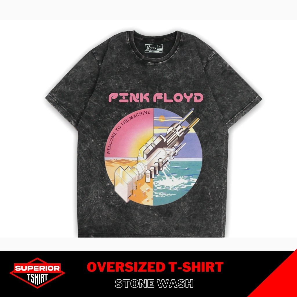 KAOS PINK FLOYD OVERSIZE STONEWASH / WASHED TEES / SANDWASH / ACID WASH / KAOS BAND / PINK-4