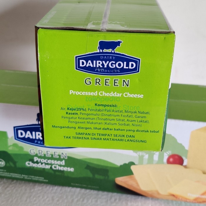 

DAIRYGOLD GREEN CHEDDAR CHEESE KEJU BALOK 2KG MURMER