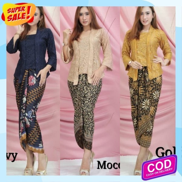 Kebaya Satu Set Krbaya Wisuda Terbaru Setelan Kebaya Wanita Set Kbya Satu Stel Kebayak Madern Modis 