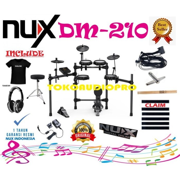Nux DM210 dm-210 Dm 210 Digital Drum Elektrik Paket