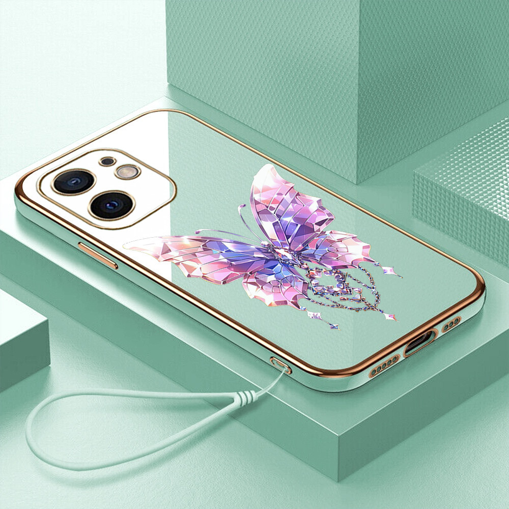 Premium Case Infinix Casing INFINIX Electroplated TPU Case INFINIX with Strap for INFINIX HOT 8 9 10