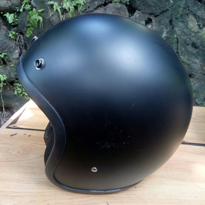 HELM BOGO HITAM POLOS DOFF TANPA KACA