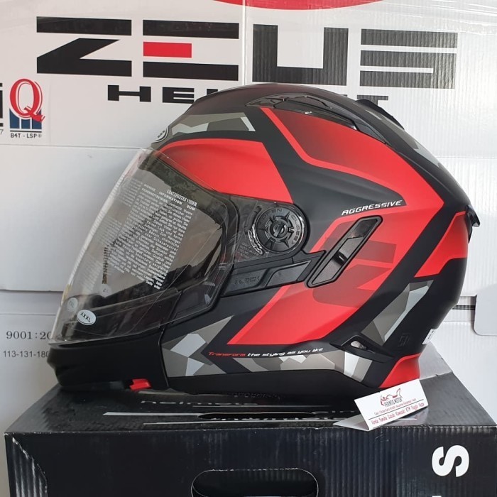 ZEUS ZS 613C MBLK AJ 14 RED