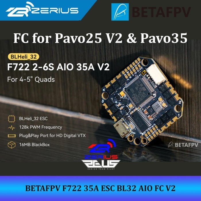 BETAFPV F722 35A BL32 ESC 2-6S AIO FLIGHT CONTROLLER
