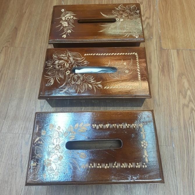 Tempat Tisu Ukir Kayu Jati