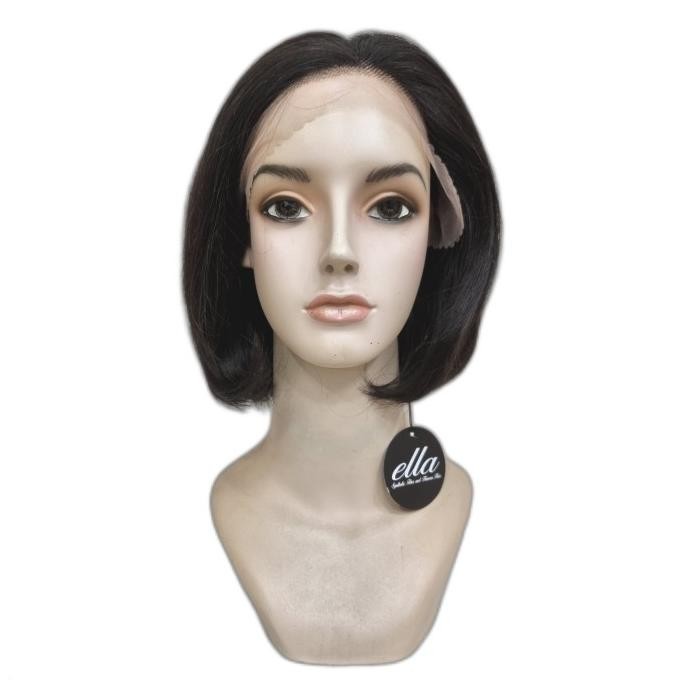 Wig Human Hair Wig Rambut Asli Half Lace HHHL102 Hitam Natural