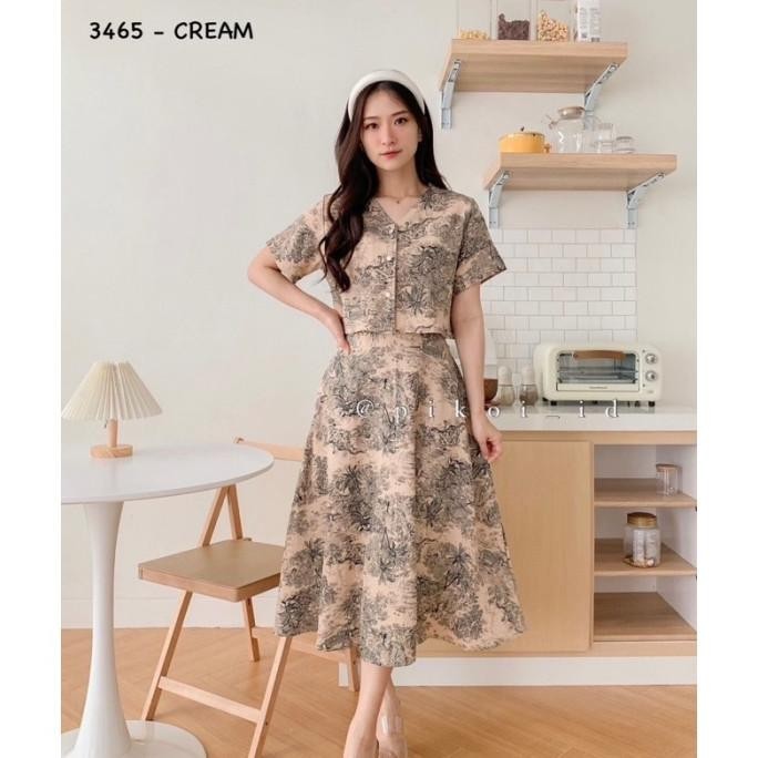 Best Seller Setelan Wanita Korea Atasan Rok / Set Baju Lengan Pendek Rok Santai Original