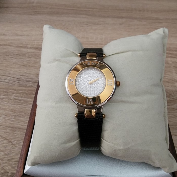 Ready YEMA WATCH WOMAN QUARTZ SWISS CLASSIC VINTAGE ORIGINAL GOLD PLATED