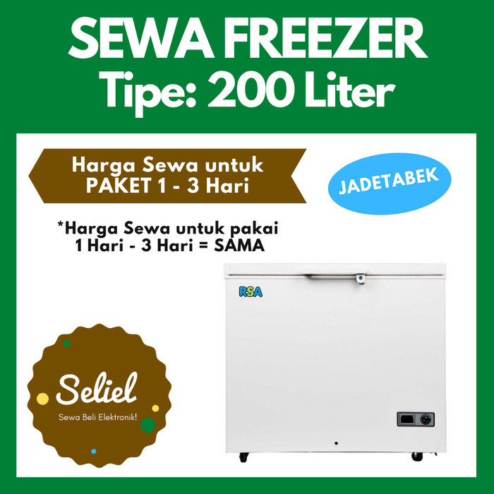 SEWA (1 - 3 Hari) Freezer 200 Liter RSA CF-220 GEA Sharp Murah