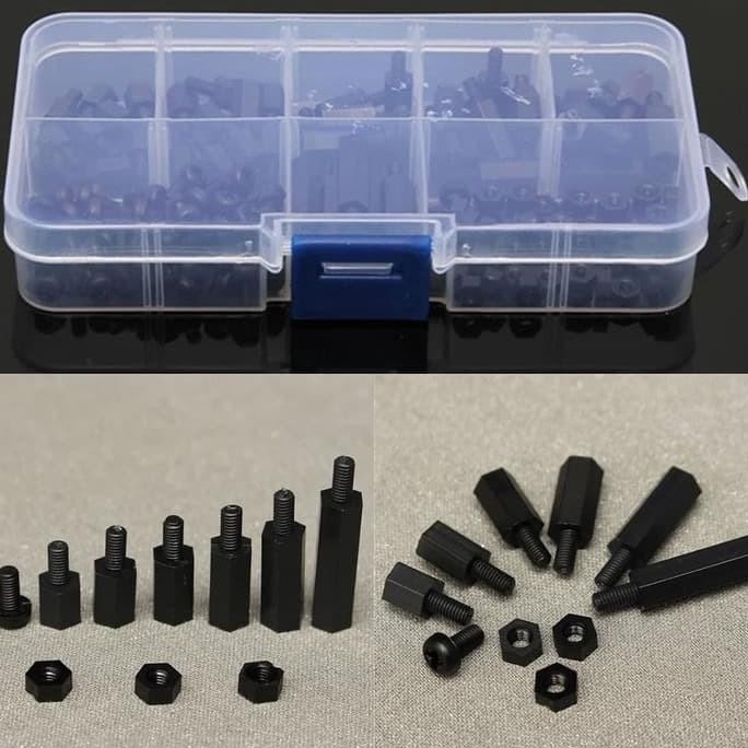 spacer nylon spacer nilon m3 3mm 180biji 180pcs kit stand baut spacer Carestaresti