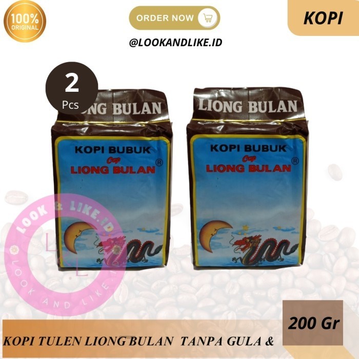 

Kopi Cap Liong Bulan 2 Bungkus X 200 Gram (Tanpa Gula)