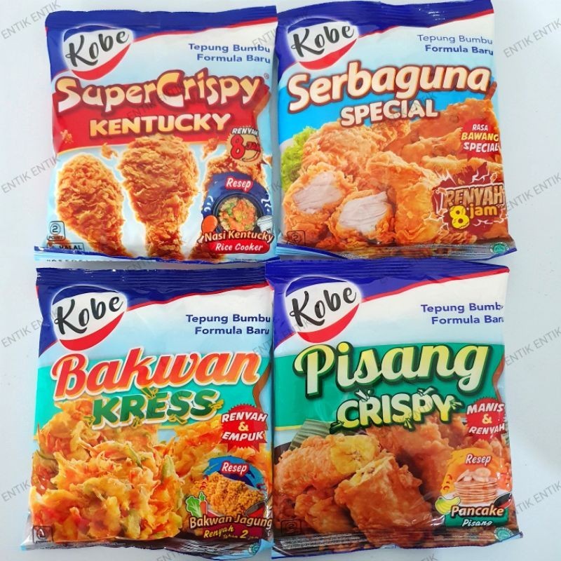 

Kobe Tepung Bumbu Serbaguna | Kentucky Super Crispy | Bakwan Kress | Pisang Crispy 200 gr