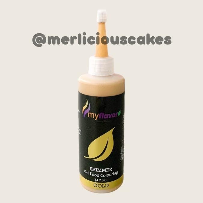 

4,2 Oz My Flavor Gold Shimmer For Cake Painting Pewarna Makanan