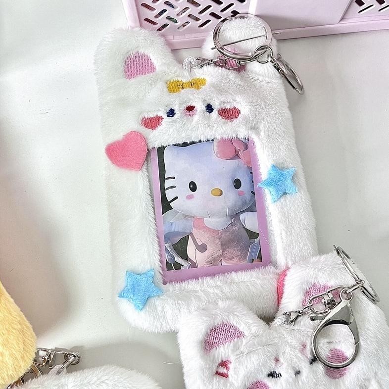 

qw-45 Plush Rabbit 3inch Idol Foto Pelindung Case Photocard Holder Dengan Gantungan Kunci Lucu Pelindung Kartu Kredit ID Bank Alat Tulis Siswa Terlaris