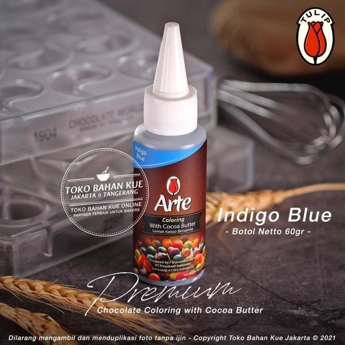 

Tulip Arte Chocolate Coloring Indigo Blue Cocoa Butter Pewarna Biru