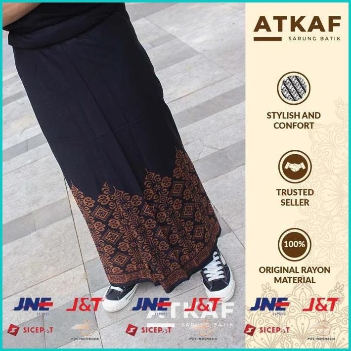 BISMILLAH SARUNG BATIK SARWON HITAM | SARUNG BATIK MOTIF PALEKAT | SARUNG BATIK PRIA DEWASA BAHAN AD