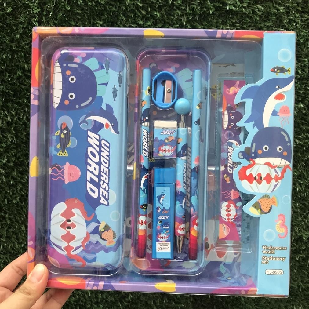 

ss-64 Sekolah / Kotak Pensil / Alat Tulis/Cute Stationery Untuk Hadiah Anak / Kotak Pensil Anak Set 7In1 Hemat