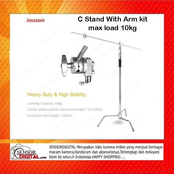 C Light Stand Tripod Studio 130-330 cm with Arm - CD-50 10kg