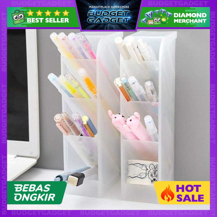 

@#@#@#] KOZI Rak Kotak Organizer Alat Tulis Pen Holder 4 Slot Multifungsi