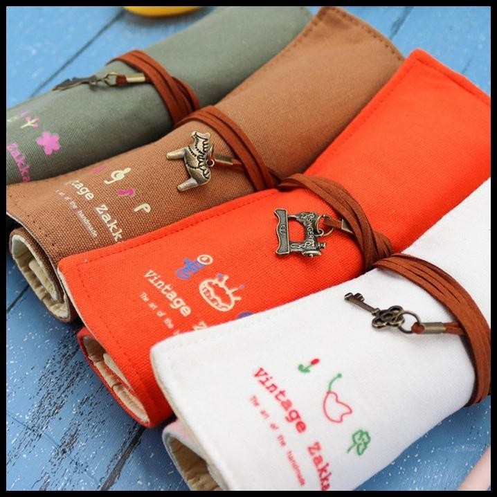 

HOT DEAL TAS TEMPAT PENSIL GULUNG KANVAS ROLL UP PENCIL CASE !!!!!!!