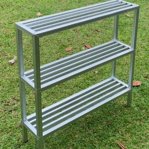 3 SUSUN RAK SEPATU/RAK BUNGA MURAH/RAK BUNGA BESI/HOLLOW BAJA RINGAN