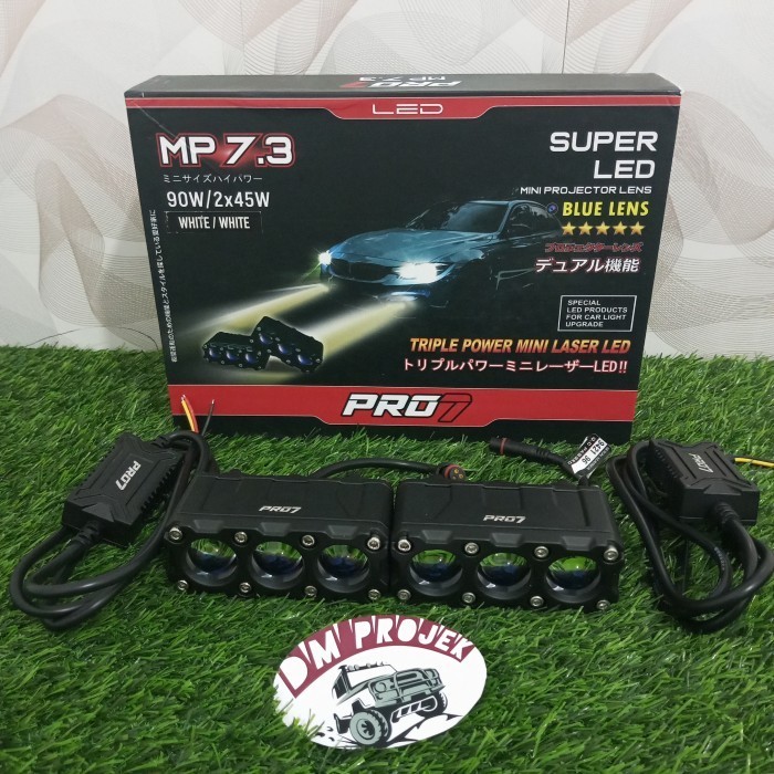 Asli Lampu Tembak Mini Laser Projie 3 Mata Pro 7 Mp 7.3 / Lampu Kabut Best Quality