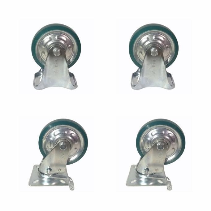 Roda Troli 6 Inch Pu Merk Hito 1 Set (2 Mati 2 Rem Hidup)