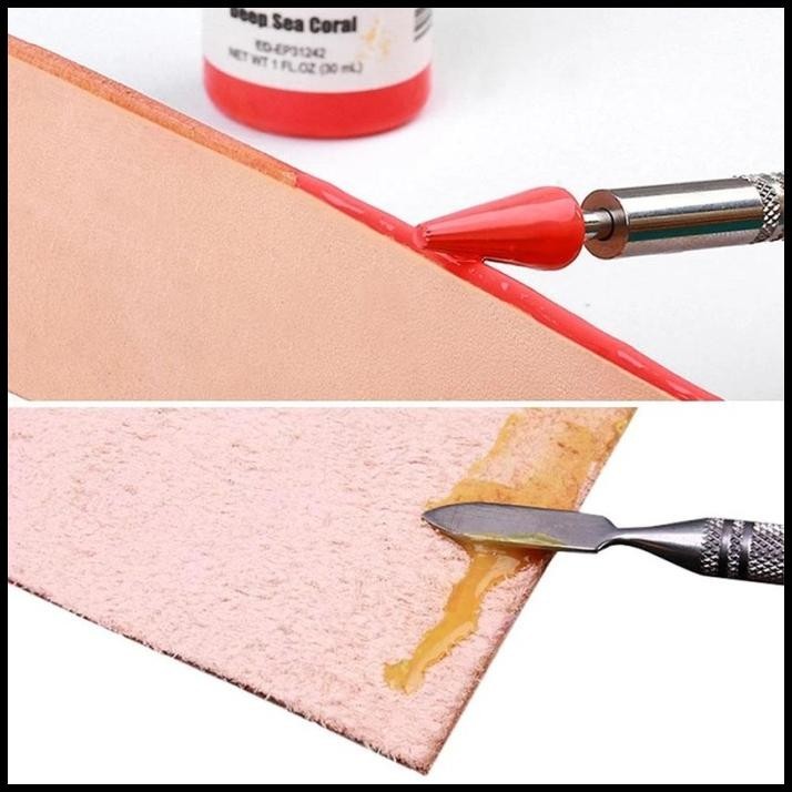 

TERBARU EDGE OIL PEN BRASS HEAD DUAL HEAD LEATHER EDGE OIL DYE PEN !