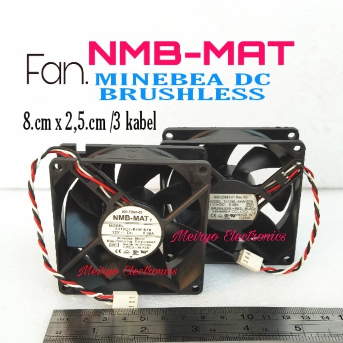 Fan.8.Cm/12.Vdc( NMB-MAT DC BRUSHLESS Fan Motor.NMB MINEBEA ) 3 Kabel