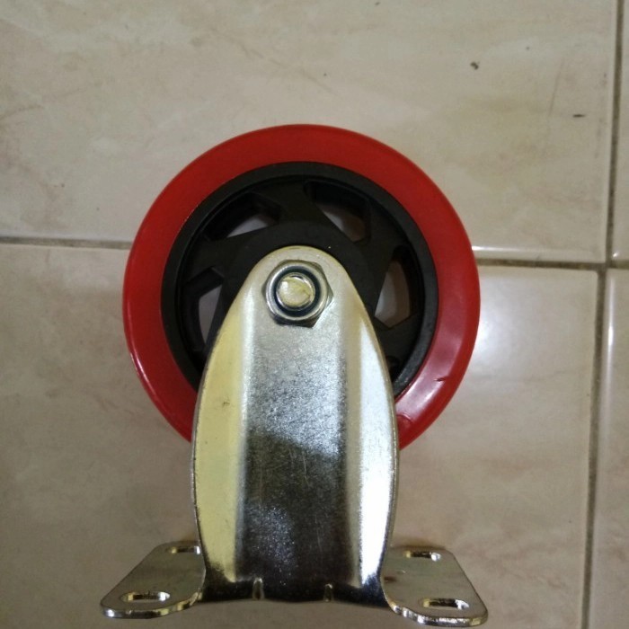 Roda Troli 4 Inch Pu Medium Duty Taiwan (2Putar+Rem 2 Mati)