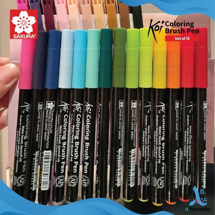 

Brush Pen Sakura Koi Coloring Brush Pen Set 12 Pena Kuas Warna