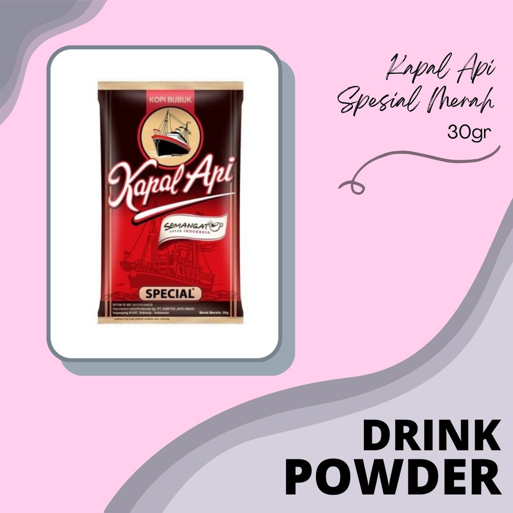 

DRINK POWDER | BUBUK MINUMAN | SERBUK MINUMAN | KOPI BUBUK | KAPAL API SPESIAL MERAH 30GR