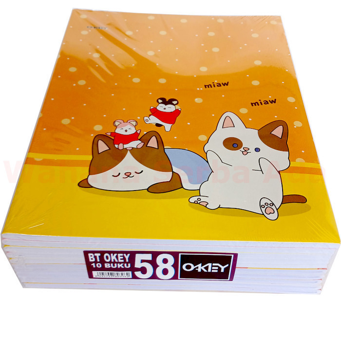 

Buku Tulis OKEY 58 Lembar 1 pack isi 10 buku Produksi KIKY